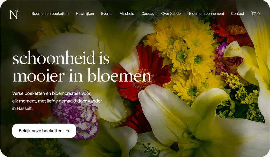 Conceptwebsite voor een bloemenzaak