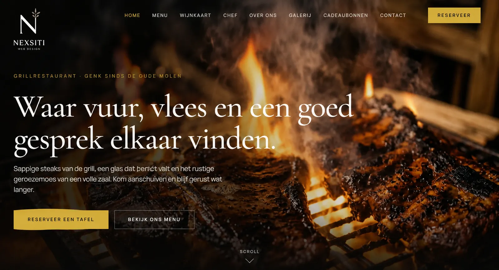 Conceptwebsite voor een restaurant